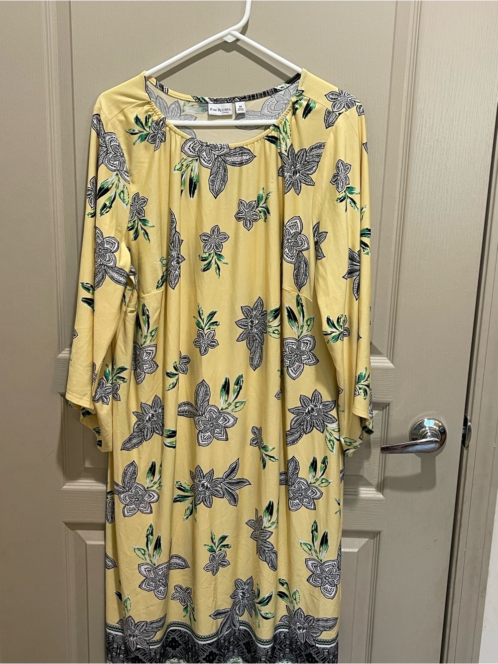 Kim Rogers Yellow and Black Floral Tunic